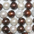 15" St FreshWater White Chocolate Round Pearl 12-13mm.-Bring 39cm.