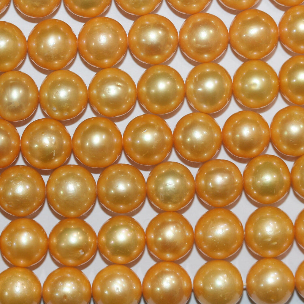 16" St FreshWaterGold Jaune Perle Ronde 11-12mm.-Bring 39cm.