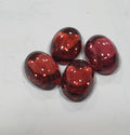 Lote de 4 cabujones ovalados de granate rojo de 7 x 5 mm (4 unidades) - Paquetes de piedras preciosas - Piedras sueltas - Precio al por mayor