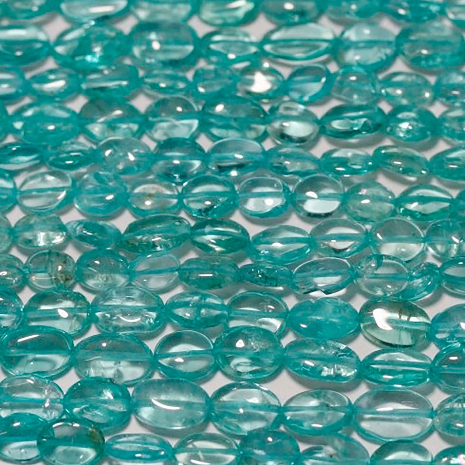 14" St Greenish blue Apatite Smooth Oval Beads 8x4mm.Approx.-Strand 37cm - Hard Gems