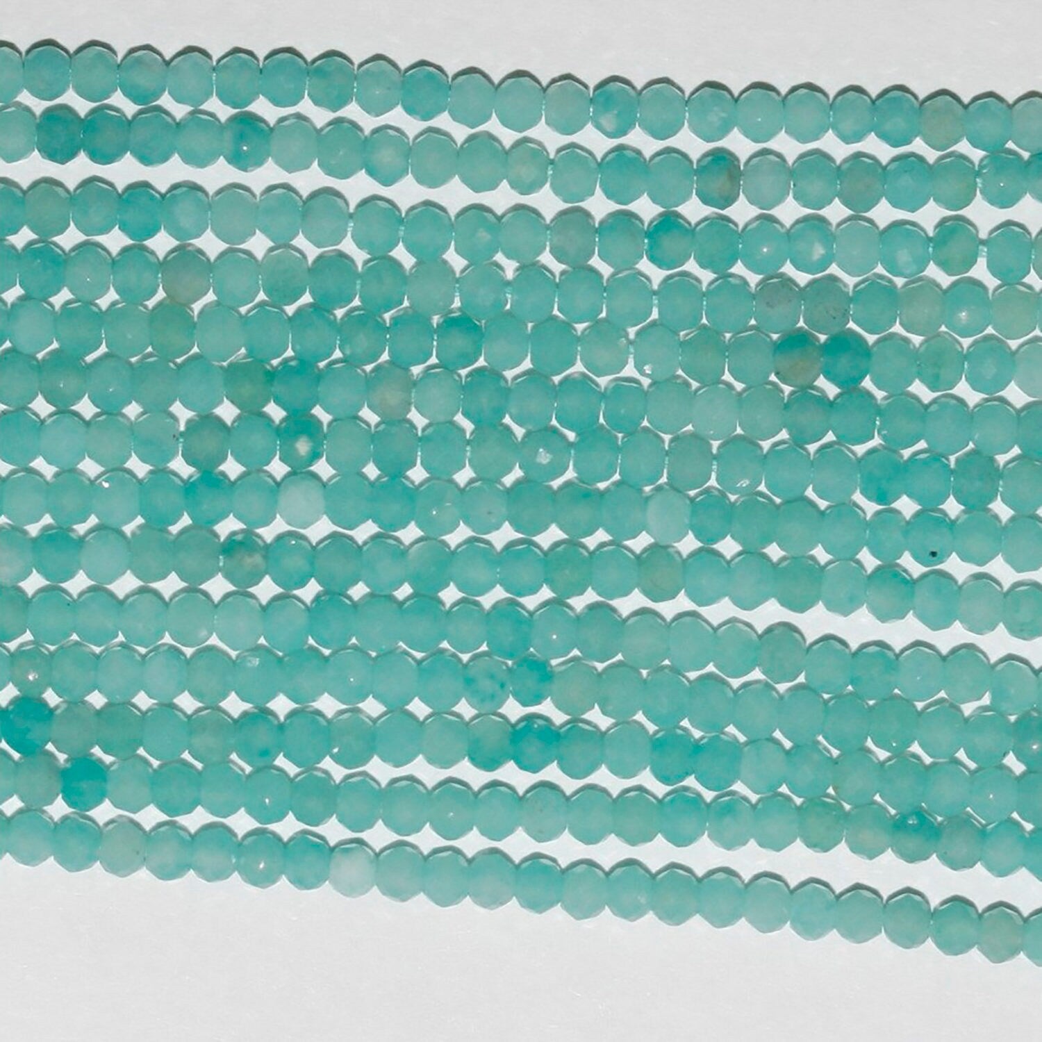 13" St Amazonite Faceted Rondelle Beads 2.5x2mm.-Strand 33cm