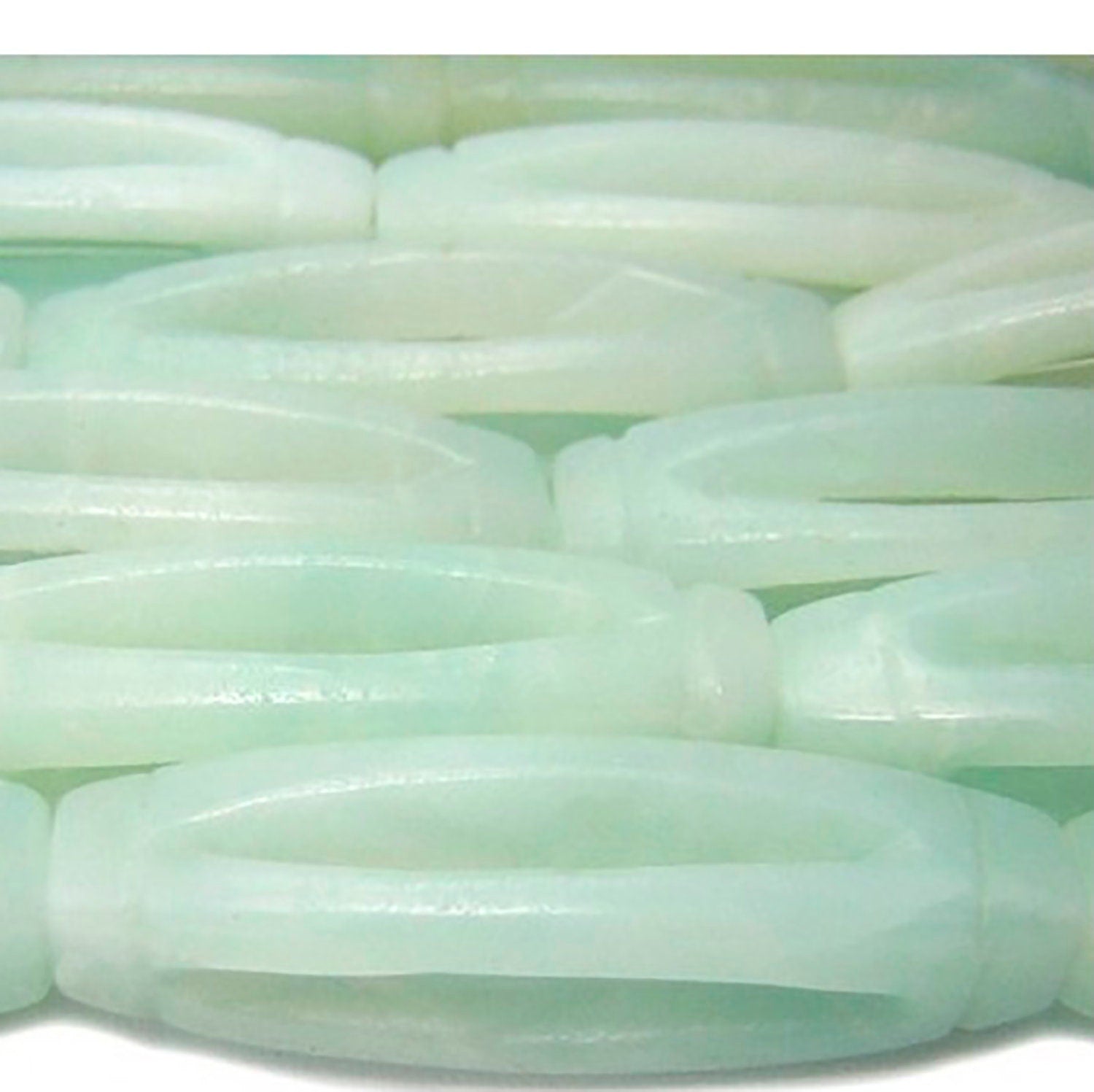 Cuentas de Amazonita talladas en barril de 40 cm (16"), 35 x 10 mm (tira de 40 cm)