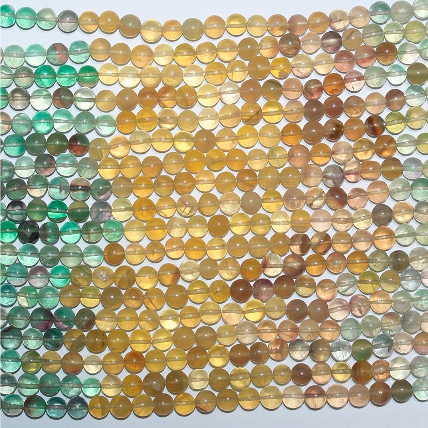 14" St Fluorite Smooth Round Beads 5mm.-Strand 37cm