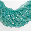 14" St Greenish blue Apatite Smooth Brick Prism 5x3mm.-Strand 37cm