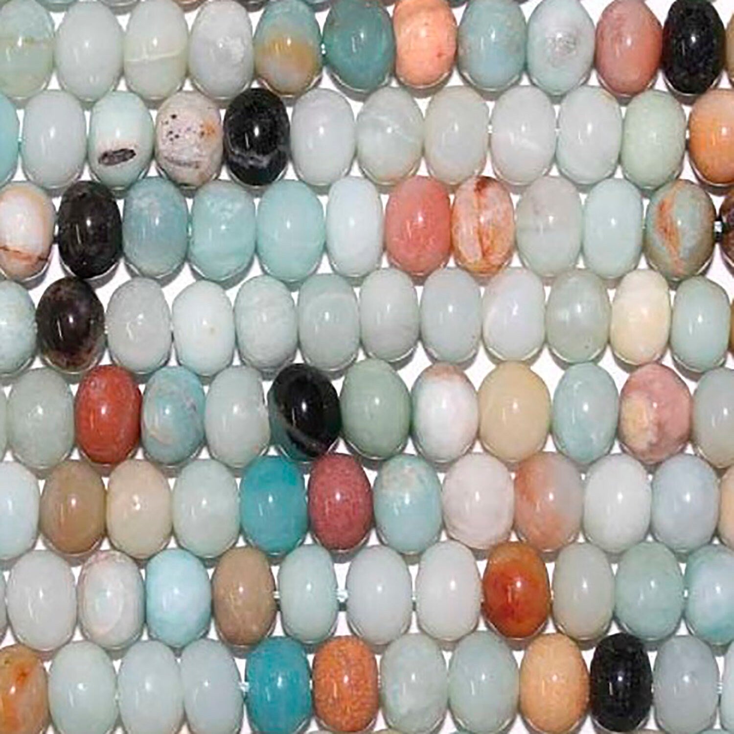 Perles rondelles lisses en amazonite St, 8 x 5 mm, 15 pouces - Fil de 39 cm