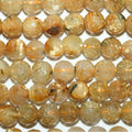 16" St Rutilated Quartz Faceted Round Beads 5-6mm -Strand 40cm - Hard Gems