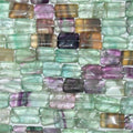 14" St Fluorite Smooth Rectangular Beads 11x7mm.-Strand 37cm