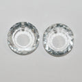 Colgantes redondos facetados de cuarzo cristal de roca de 16 mm (1 par)
