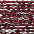 13" St Garnet Faceted Brick Prism Beads 6x3mm.-Strand 34mm.