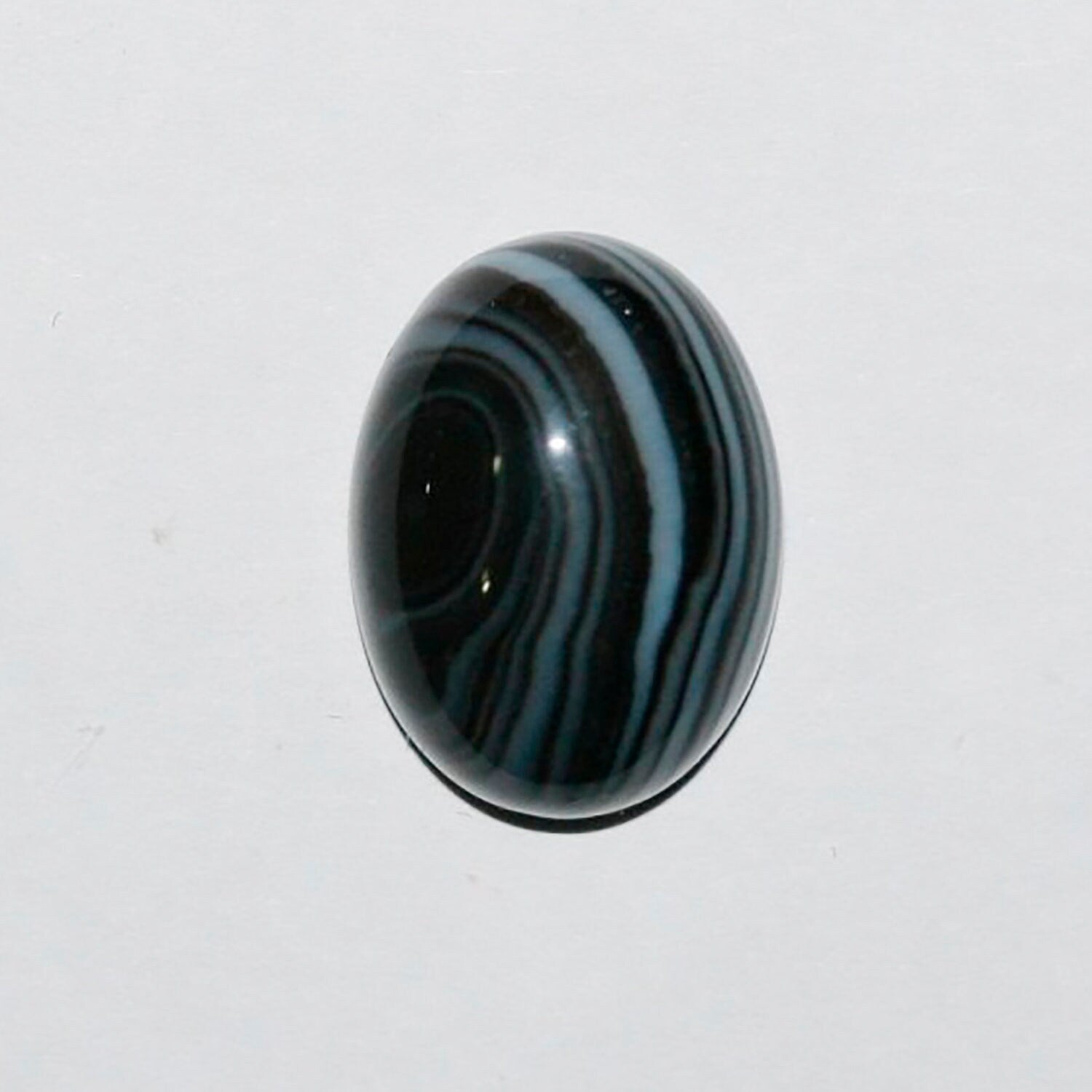 Lote de 6 cabujones ovalados de ónix blanco rayado de 16 x 12 mm. (6 piezas)