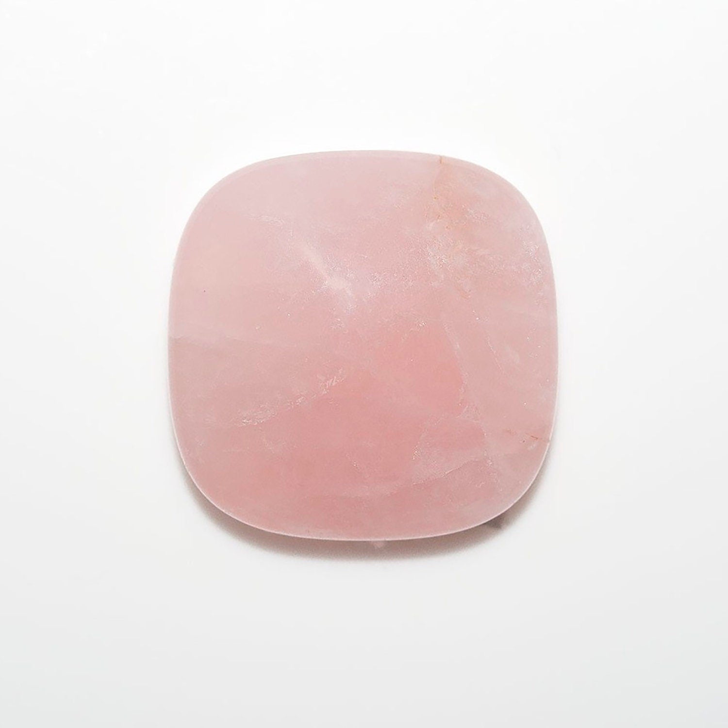 Lote de 2 cabujones cuadrados de cuarzo rosa de 25 mm. (2 piezas).