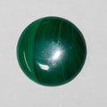 Lote de 2 cabujones redondos de malaquita de 22 mm. (2 uds.)