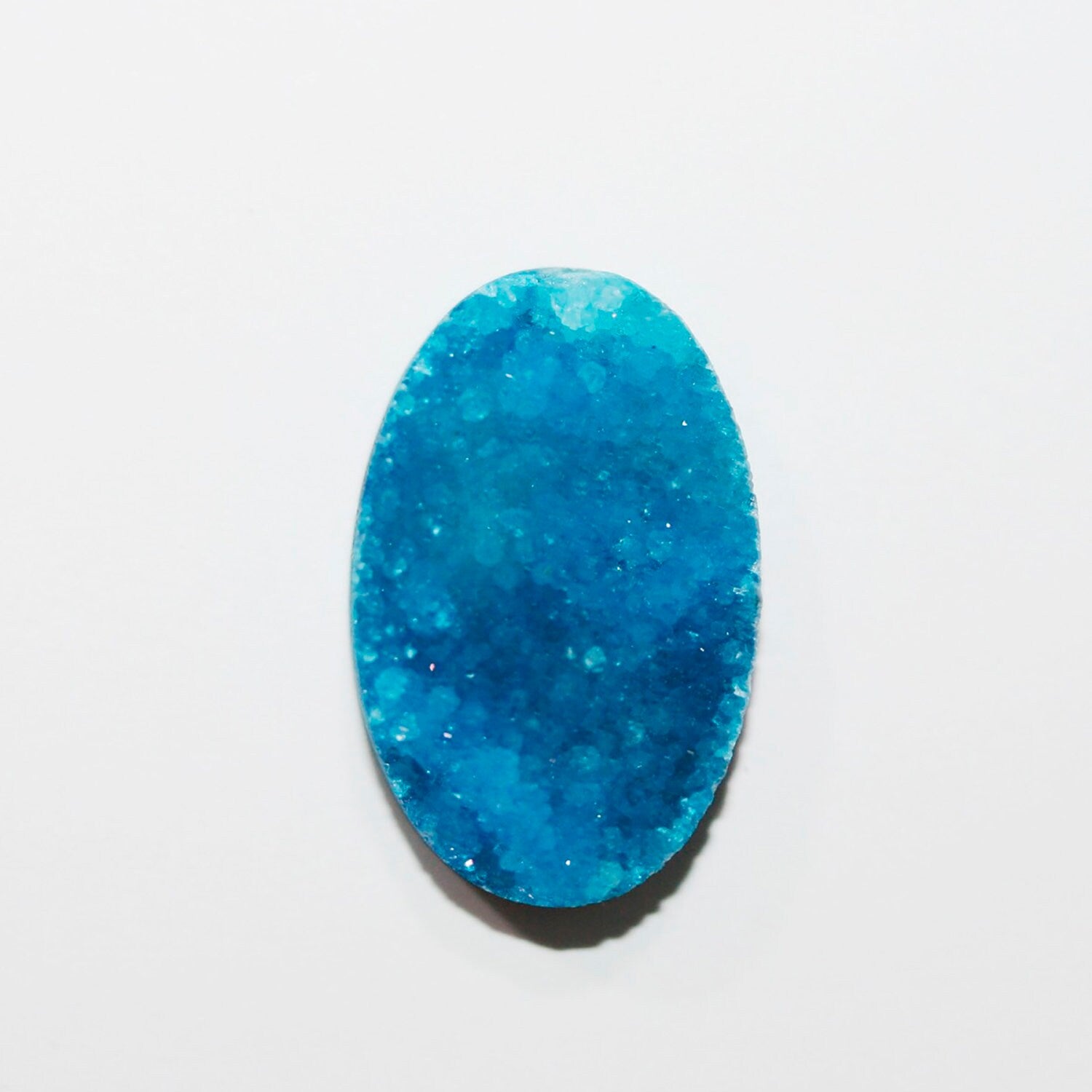 Lote de 4 cabujones ovalados de ágata drusa azul de 28 x 18 mm. (4 uds.)