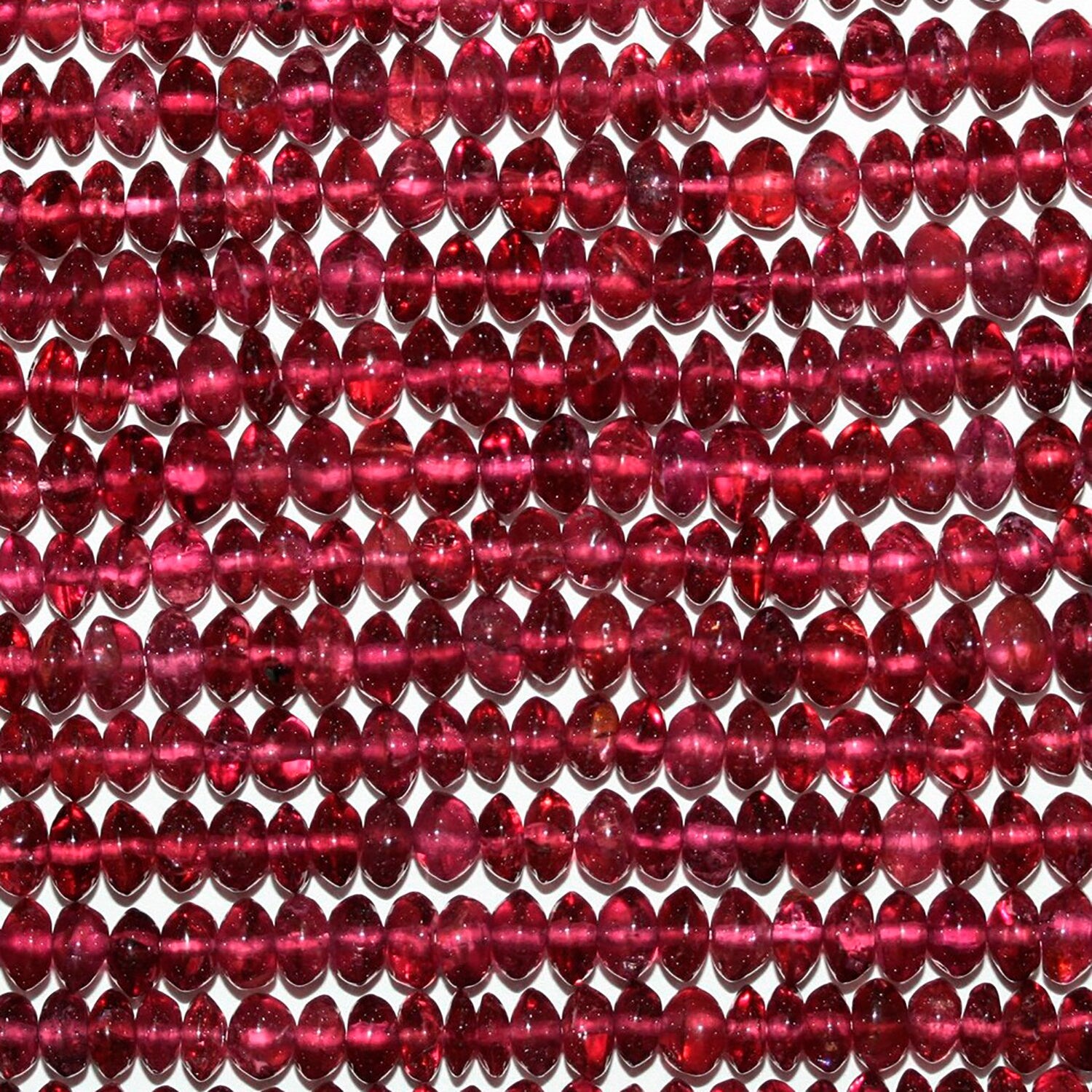 13" St Rhodolite Garnet Smooth Rondelle Beads 5x3mm.-Strand 33cm