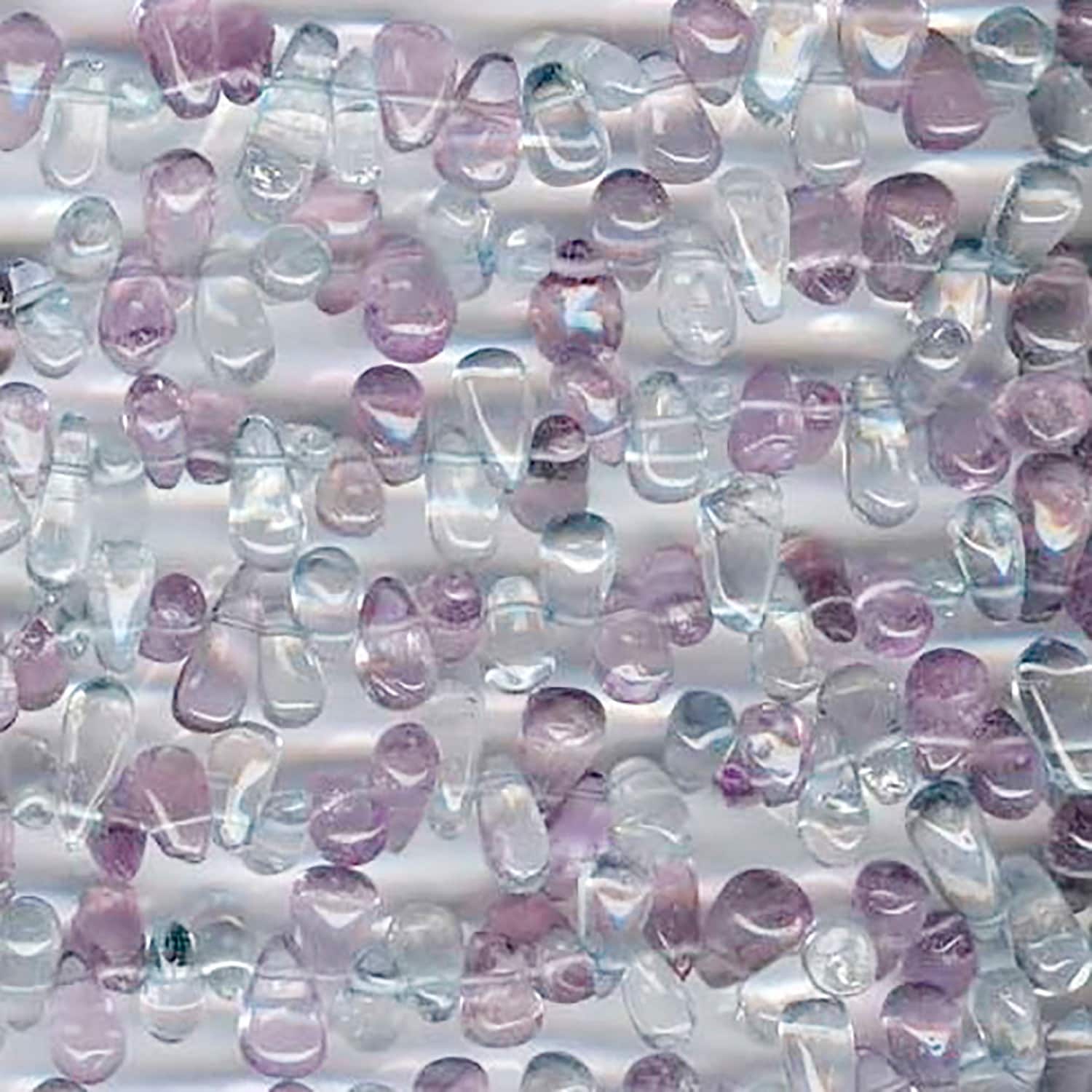 14" St Multi Stone Smooth Drop Beads 10x5mm. Approx -Strand 38cm - Hard Gems