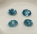 Lote de 4 circonitas azules de Camboya, facetadas y ovaladas, de 5 x 4 mm. Gemas naturales. Gemas naturales. Gemas al por mayor.