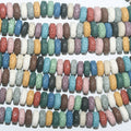 Perles rondelles multicolores en lave de 8 pouces, 10 x 4 mm, brin de 20 cm.