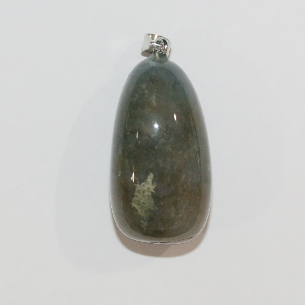 Moss Agate Nugget Pendant 37x20mm.-Approx. - Hard Gems