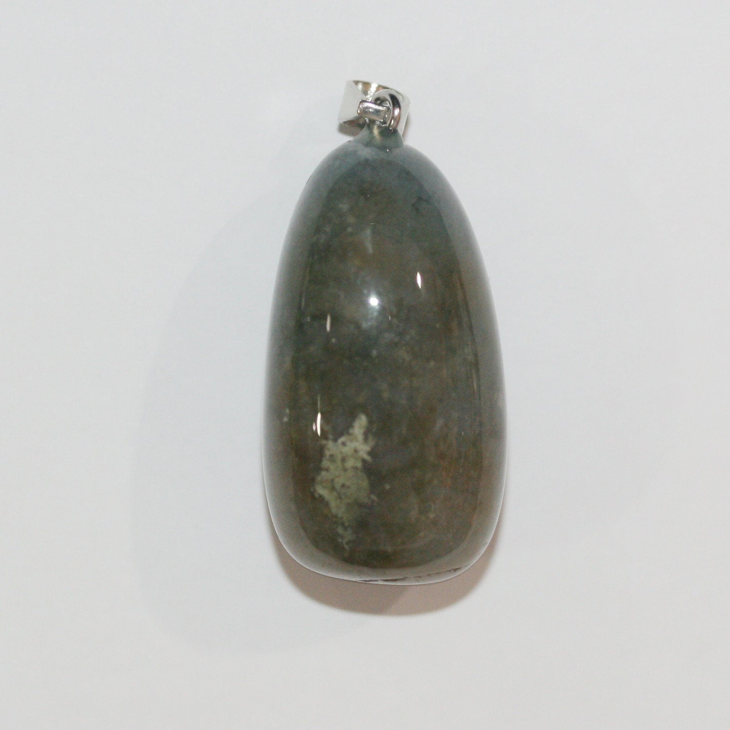 Moss Agate Nugget Pendant 37x20mm.-Approx. - Hard Gems