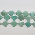 16" St Russian Amazonite Faceted Flower Beads 16mm.-Strand 40cm.