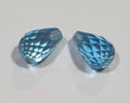 1 Pair AAA Half Drilled Swiss Blue Topaz Briolette Cut Drop 8x5mm- DIY Supplies- Gemstones- Natural Gems- Genuine