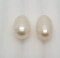 1 Pair Half Drilled Freshwater Pearl 11x7.6mm  Drop Shape Teardrop Top Luster Natural Pearl- Price is Per 1 Pair- Pearl Earring