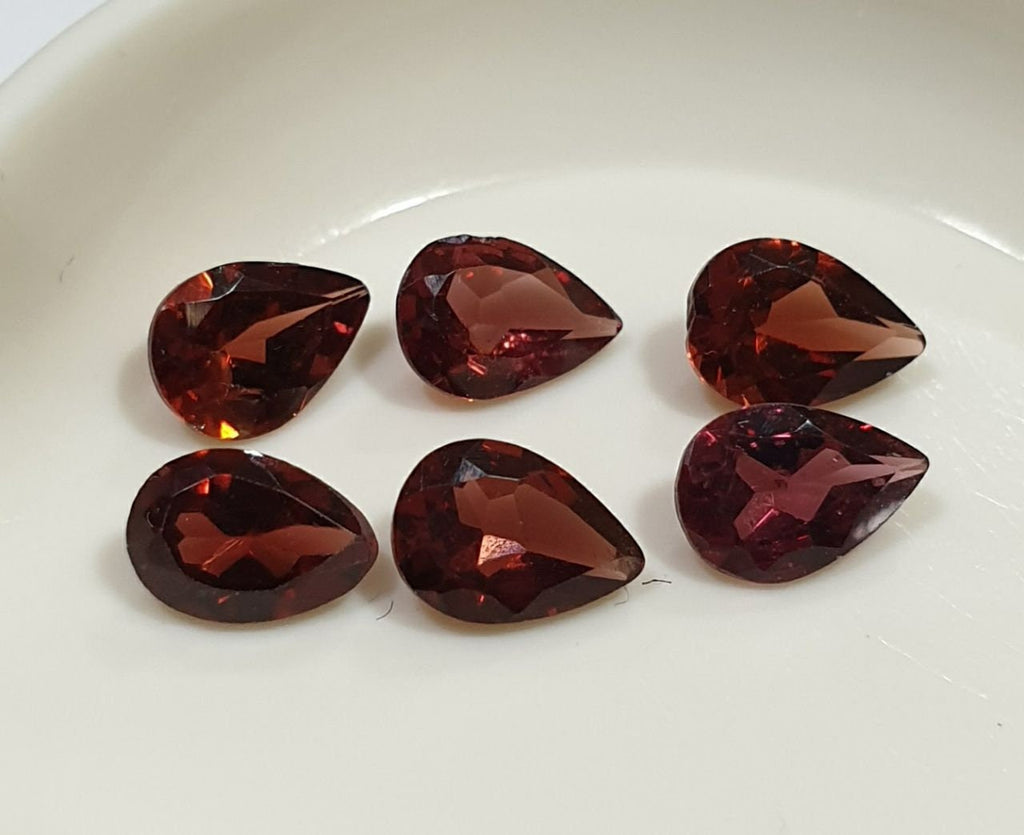 Lote de 6 piezas de granate rodolita facetado en forma de pera de 6 x 4 mm (6 piezas) - Paquetes de piedras preciosas - Piedras sueltas al por mayor