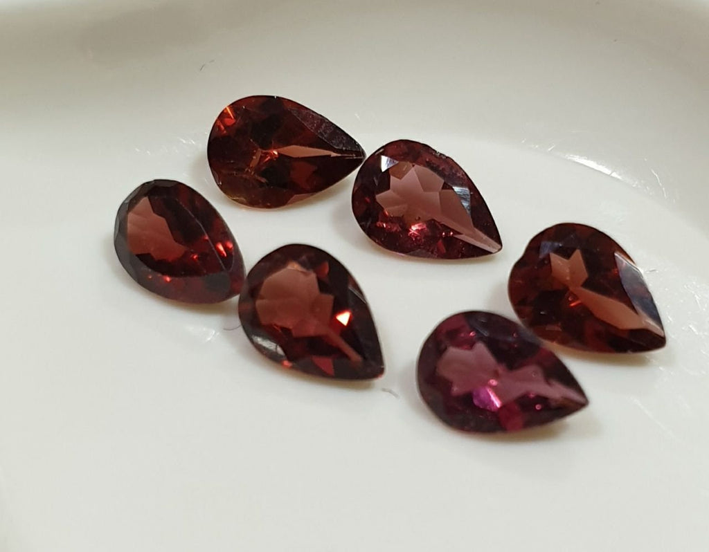 Lote de 6 piezas de granate rodolita facetado en forma de pera de 6 x 4 mm (6 piezas) - Paquetes de piedras preciosas - Piedras sueltas al por mayor