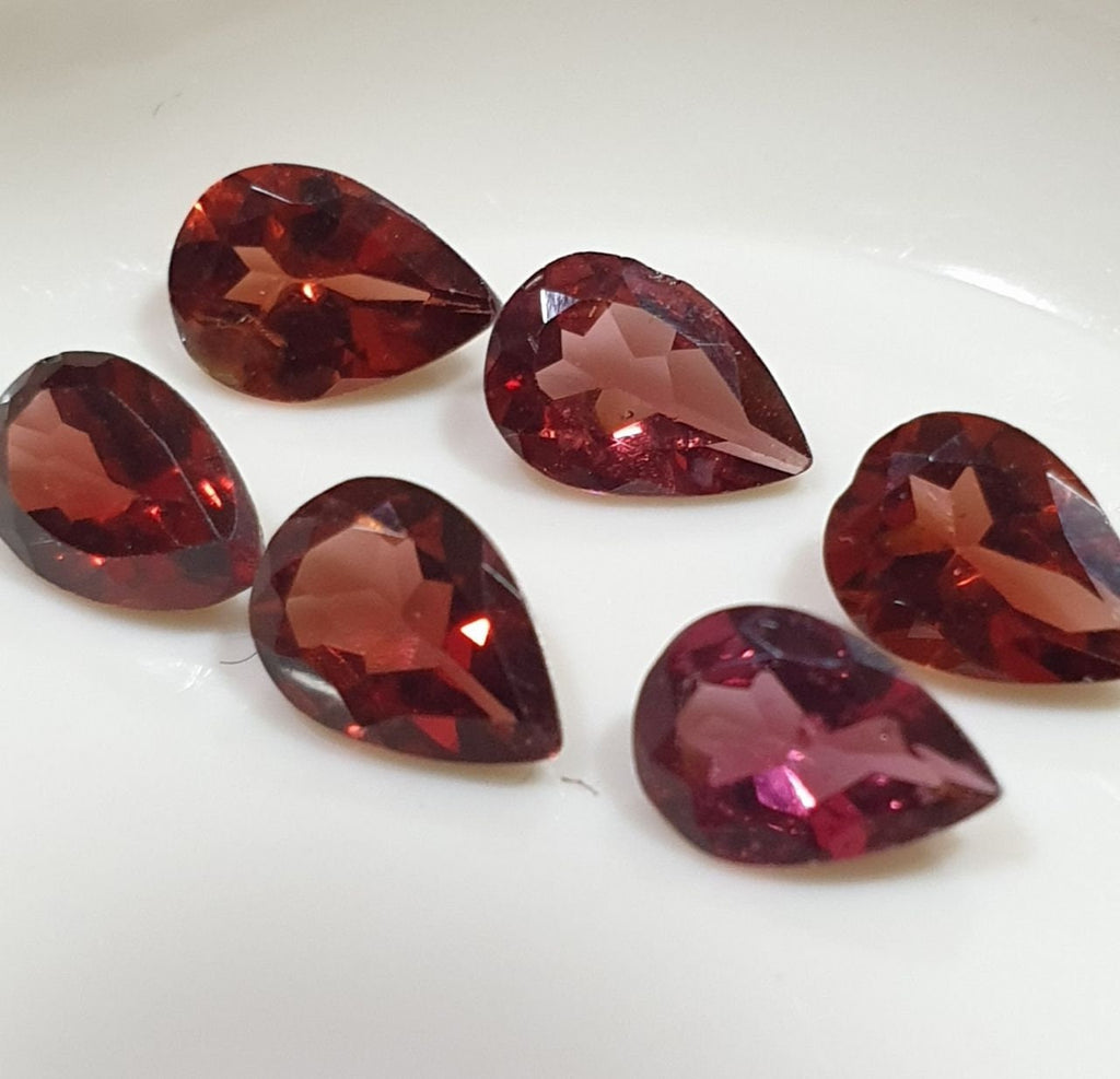 Lote de 6 piezas de granate rodolita facetado en forma de pera de 6 x 4 mm (6 piezas) - Paquetes de piedras preciosas - Piedras sueltas al por mayor