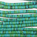 Cuentas lisas de howlita verde azulada de 40 cm (16"), 5 x 1,5 mm (tira de 40 cm). Cuentas de neumático Heishi.