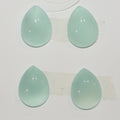 Lote de 4 cabujones de calcedonia azul verdosa, 16 x 12 mm. (4 unidades)