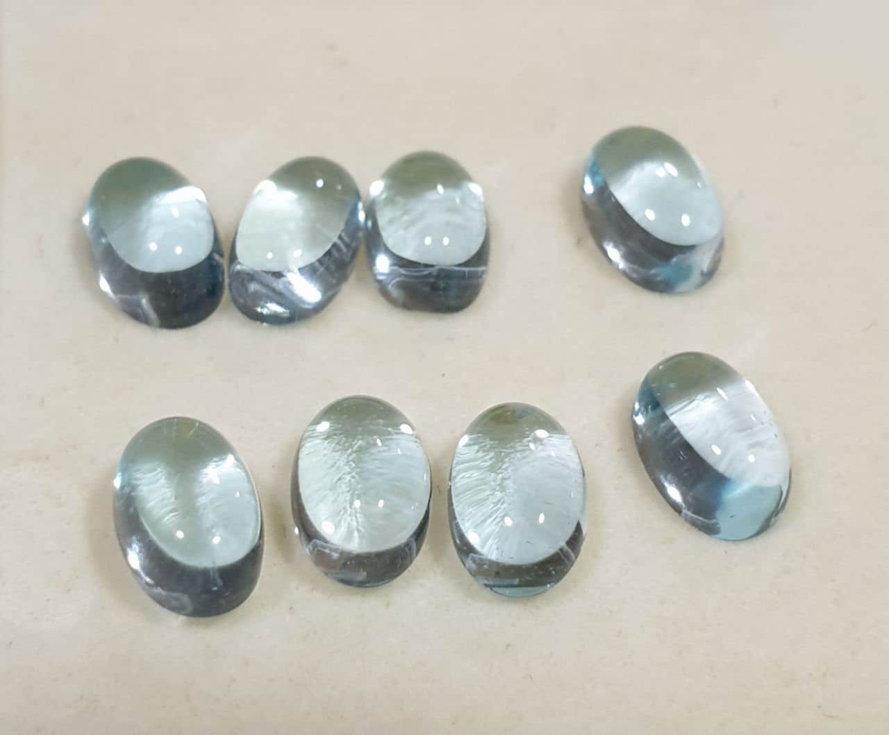 Sky Blue Topaz Lot Oval Cabochon 6x4mm (8pcs)