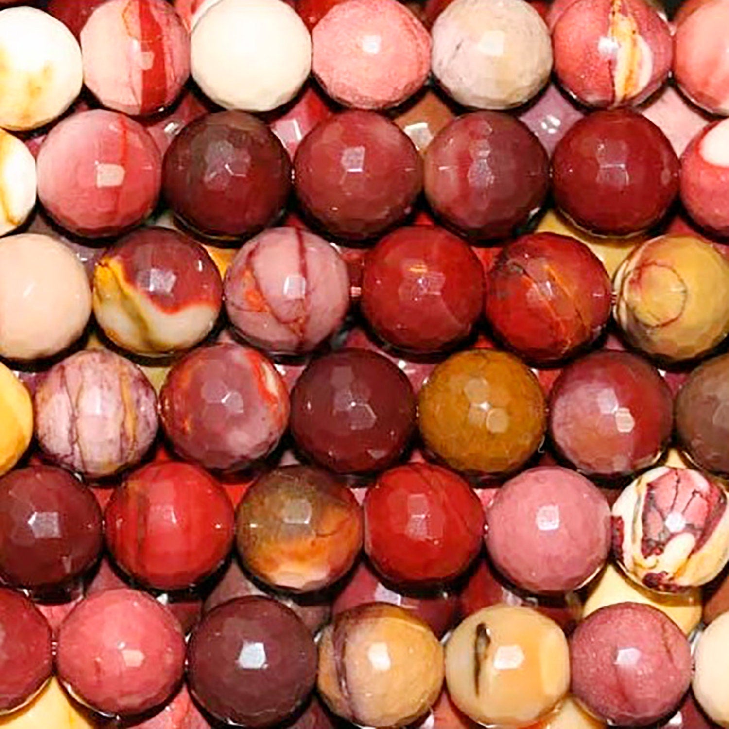 Cuentas redondas facetadas de St Mookaite de 16", 10-11 mm (hilo de 40 cm)