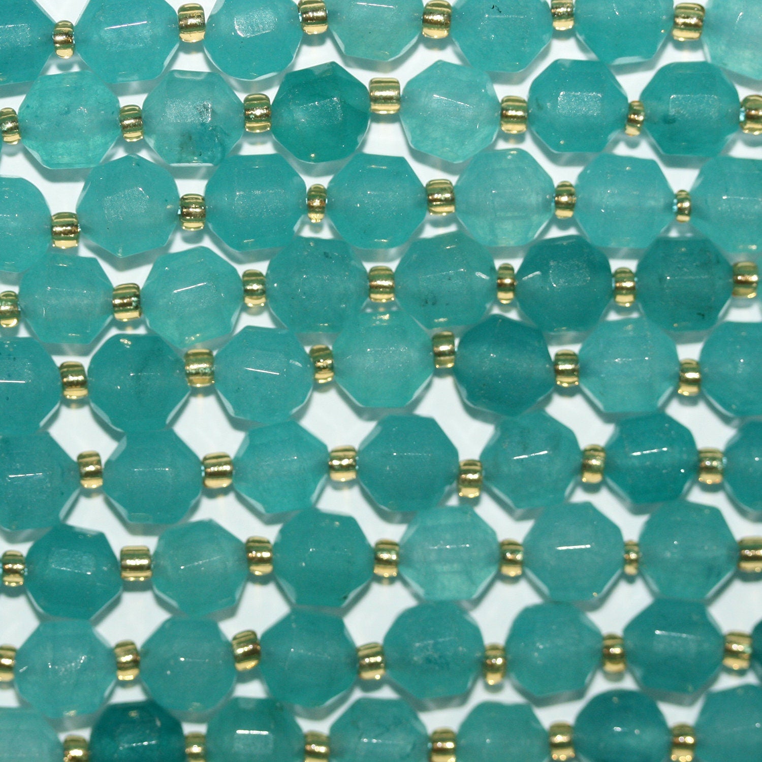 14" St Blue Quartz Faceted Barrel Beads 8x7mm.-Strand 38 cm.