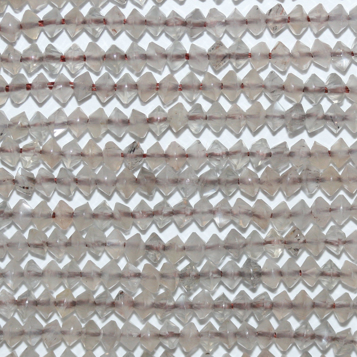 Perles rondelles à facettes en pierre de lune grise St 15" 3x2mm.-Rig 39cm.