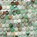Perles cubiques à facettes en chrysoprase de 15 pouces, 5 mm - Fil de 39 cm.