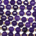 Perles cylindriques à facettes en quartz violet St de 14 pouces, 8 x 7 mm. - Fil de 38 cm.