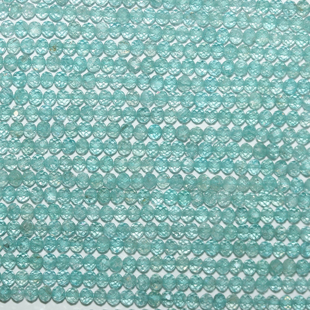 Perles rondelles à facettes en apatite St de 15 pouces, 3 x 2 mm. - Fil de 38 cm.