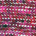 14" St Fuchsia Agate Faceted Round Beads 8mm.-Strand.37cm.