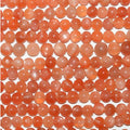 13" St Orange Peach Moonstone Smooth Round Beads 5mm.-Strand 35cm