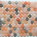 Perles rondes en pierre de lune multicolore, finition mate, 6 mm, 15 pouces - Fil de 39 cm