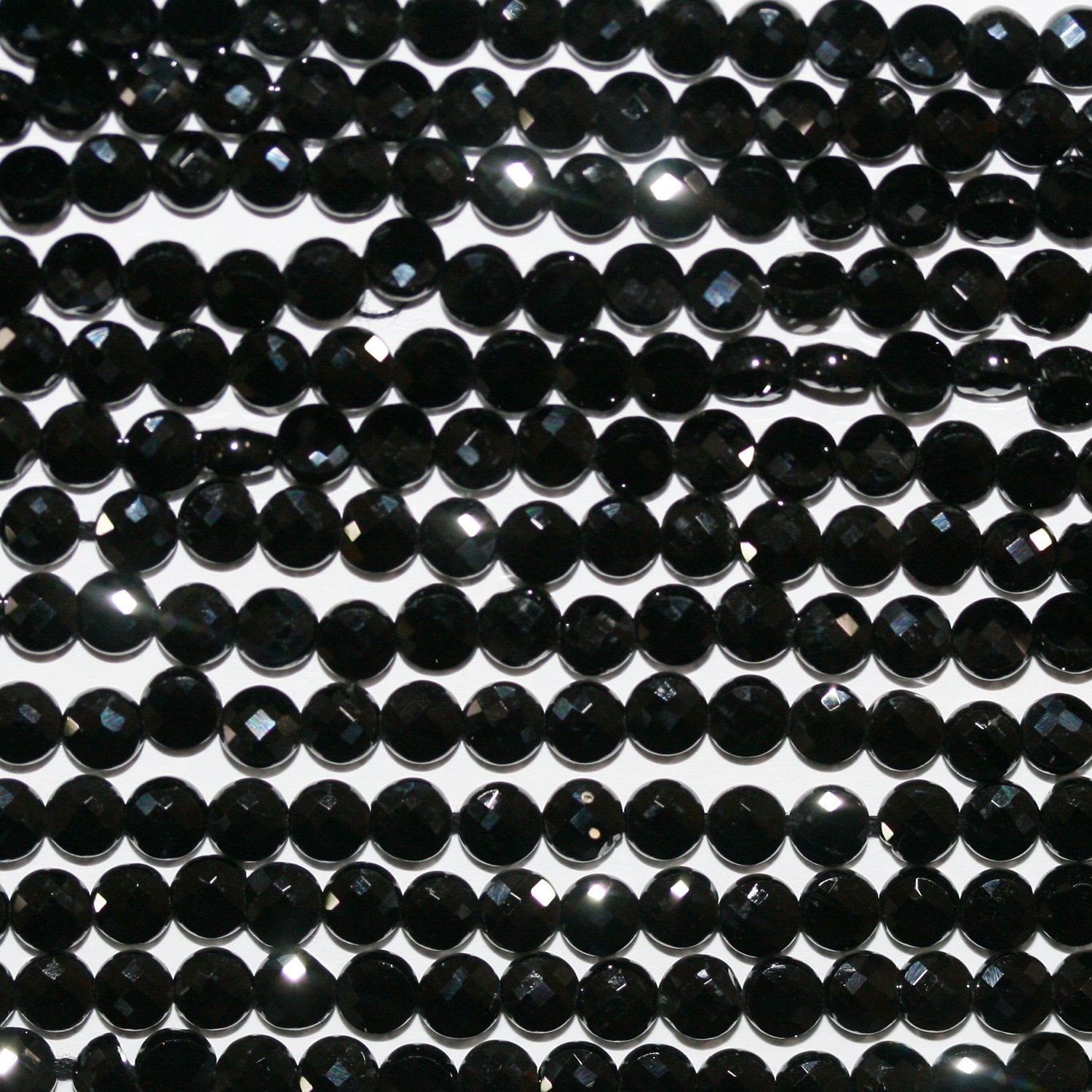 12" St Spinel Faceted Coin Beads 4mm.-Strand 32cm.