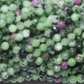 13" St Ruby Zoisite Faceted Round Beads 2.5mm. Strand 33cm