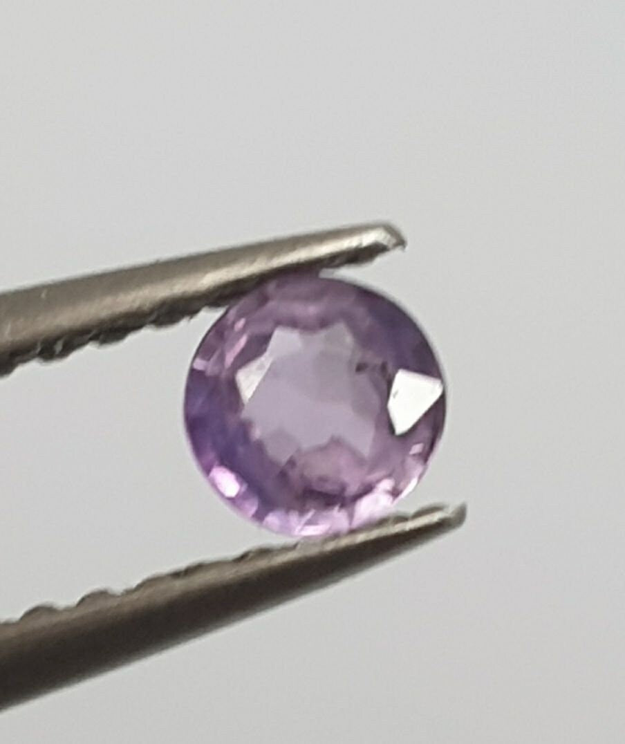 1 Pc Natural Top Purple  Color  Sapphire 3.5mm Round Brilliant Cut- Wholesale Gemstones- Natural Stones For Jewelry