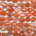 13" St Orange Peach  Moonstone Smooth Nugget Beads 10x8mm. Approx.-Strand 34cm