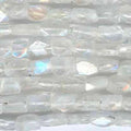 14" St Moonstone Faceted Brick Prism Beads 6x4mm.Approx. -Strand 38cm