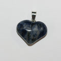 Pendentif cœur lisse en sodalite 20x25mm.