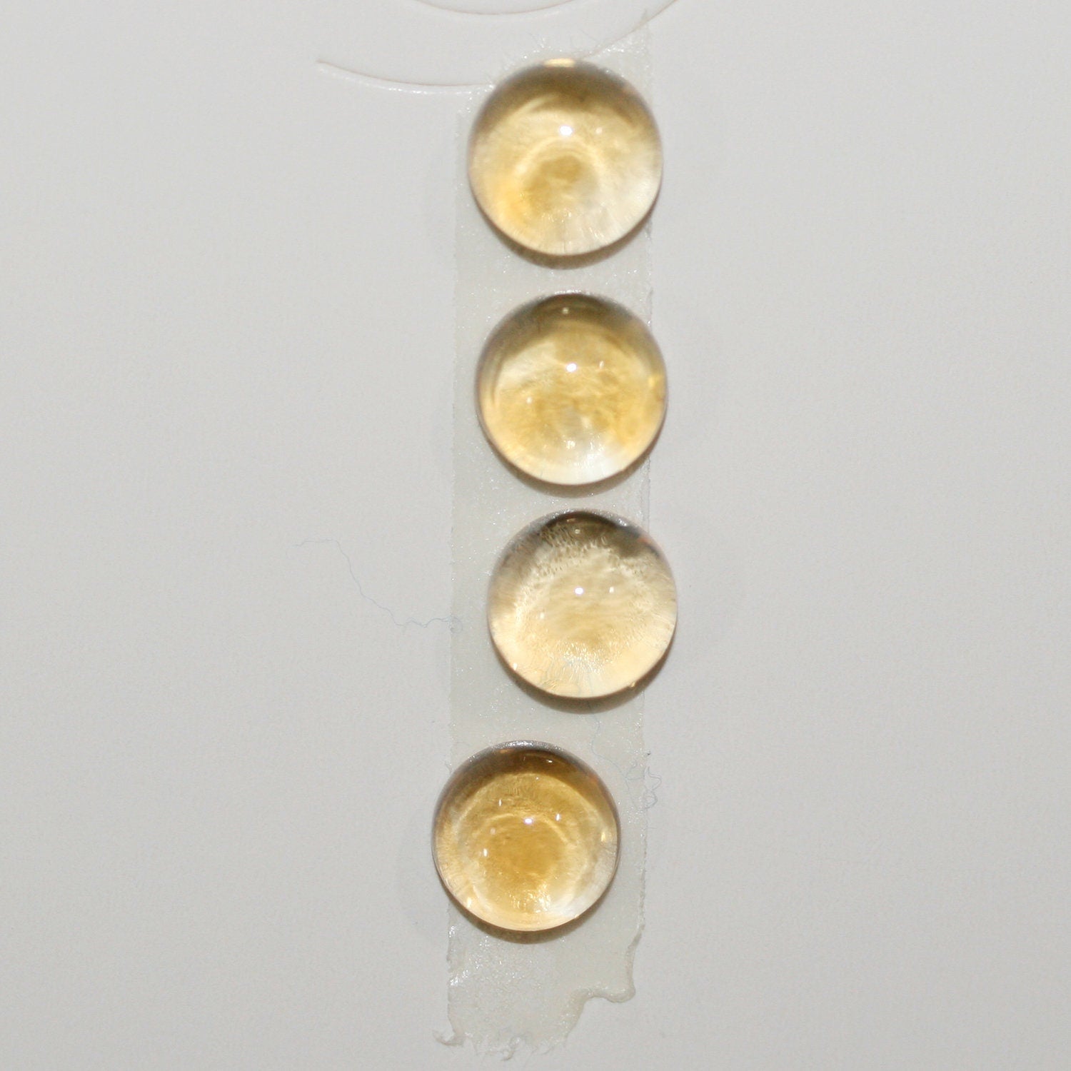 Lote de 4 cabujones redondos de citrino de 9 mm. (4 piezas)