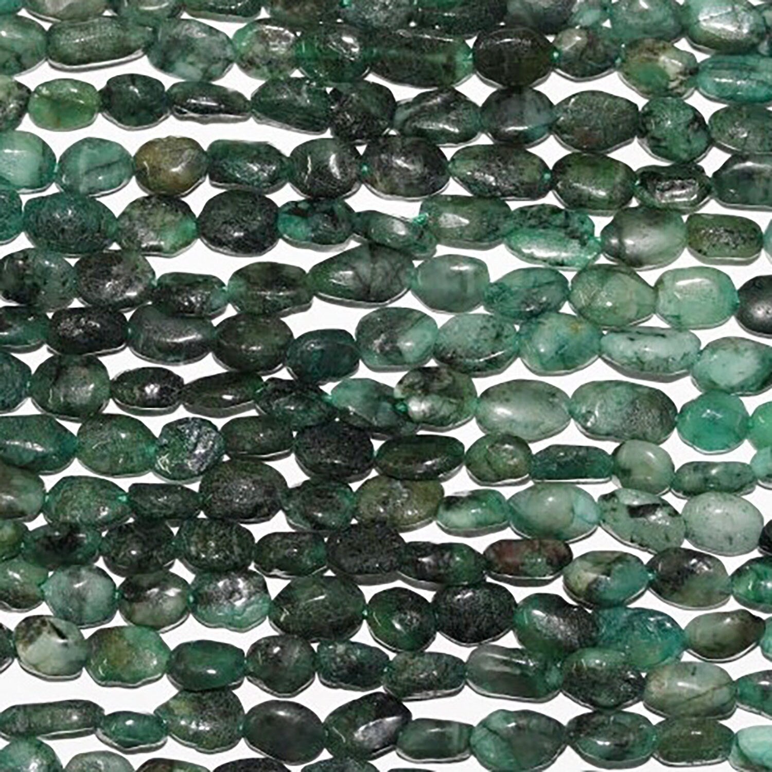 13" St Emerald Smooth Oval Beads 8x6mm.Approx.-Strand 33cm