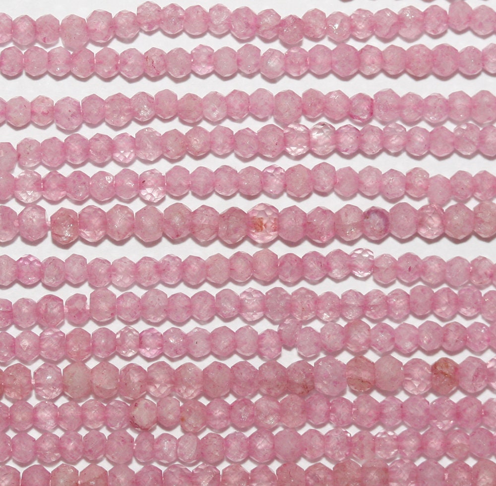 Perles rondes à facettes en quartz cerise St, 15 pouces, 2 mm, longueur 39 cm